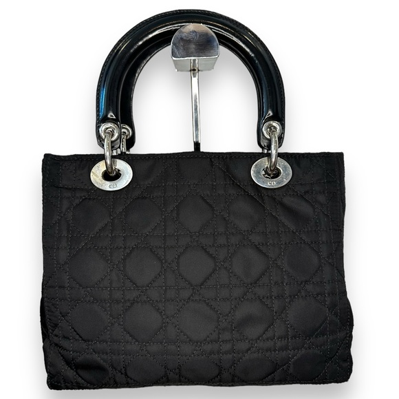 Christian Dior Vintage Lady Dior Cannage Nylon Handbag - Picture 2 of 15